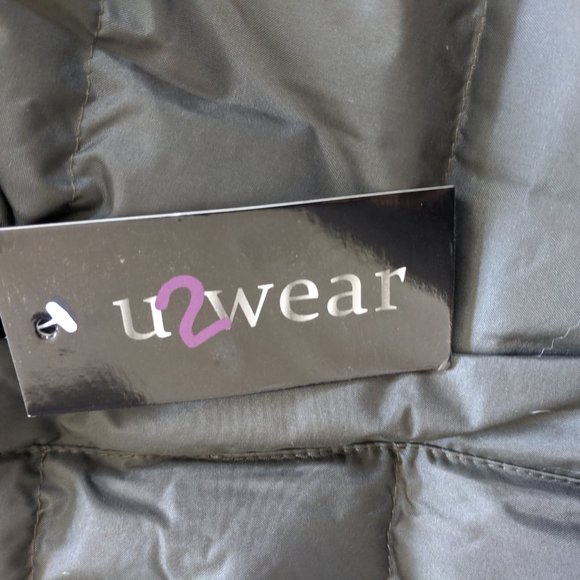 Womens Puffer Coat Warm Olive L U2Wear - Picture 4 of 8